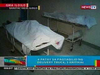 BP: 4 patay sa pagtagilid ng delivery truck sa Iloilo