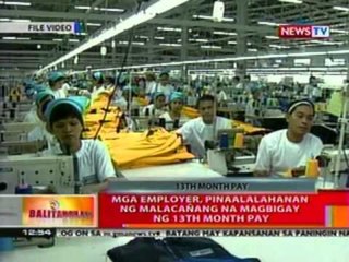 BT: Mga employer, pinaalalahanan ng Malacañang na magbigay ng 13th month pay