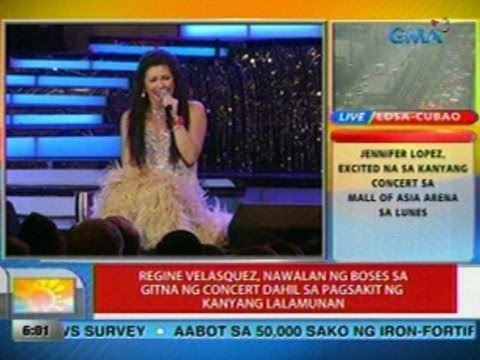 UB: Regine Velasquez, nawalan ng boses sa gitna ng concert dahil sa pagsakit ng kanyang lalamunan