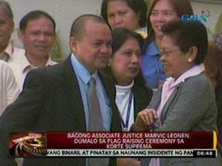 24 Oras: Bagong Assoc. Justice Marvic Leonen, dumalo sa flag raising ceremony sa SC