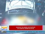 UB: Bangkay ng babae, natagpuan sa loob ng trunk ng kotse sa Caloocan