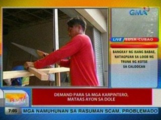 UB: Demand para sa mga karpintero, mataas ayon sa DOLE