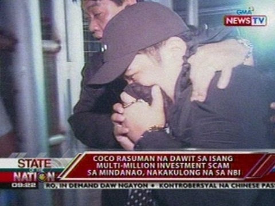 SONA: Rasuman na dawit sa isang  investment scam sa Mindanao, nakakulong na sa NBI