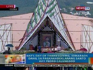 NTG: Nat'l Day of Thanksgiving, idinaraos dahil sa pagkakadeklarang Santo kay Pedro Calungsod