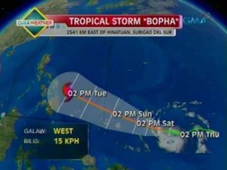 Saksi:  Tropical storm "Bopha", nagbabanta sa Visayas at Bicol ngayong weekend