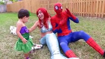 Frozen Elsa & Spiderman vs Bad Baby JOKER GIRL! w/ Pink Spidergirl, Maleficent, Ariel Merm