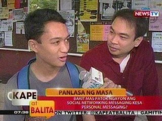 KB: Panlasa ng Masa: Bakit mas patok ngayon ang social networking messaging kesa personal message?