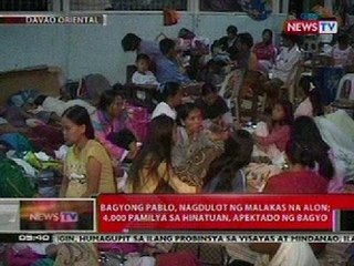 QRT: 4,000 pamilya sa Hinatuan, Davao Oriental, apektado ng bagyo