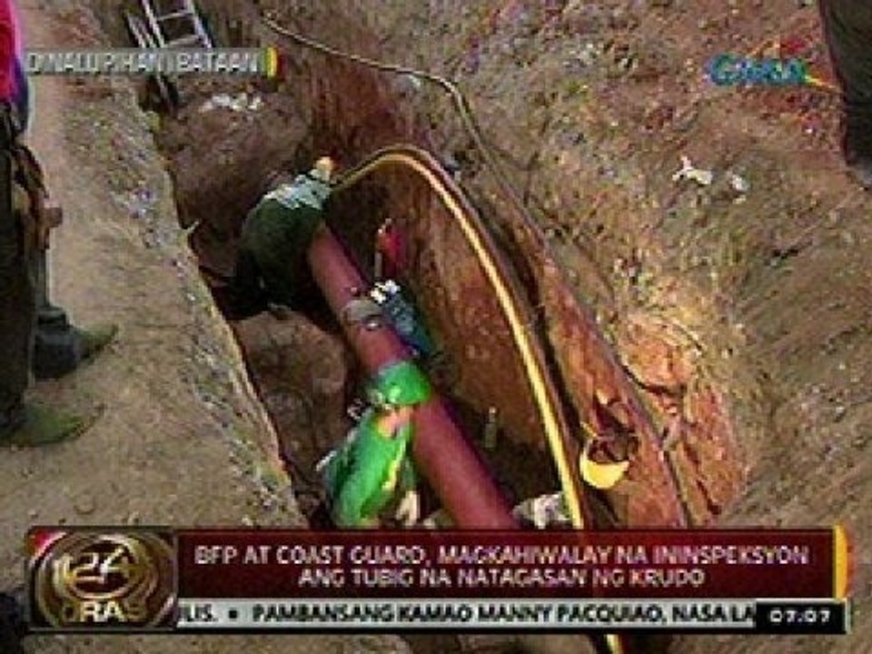 24Oras: BFP at Coast Guard, magkahiwalay na ininspeksyon ang tubig na natagasan ng krudo sa Bataan