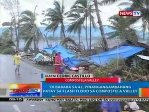 NTG: 'Di bababa sa 43, pinangangambahang patay sa flash flood sa Compostela Valley