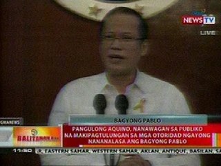 BT: PNoy, nanawagan na makipagtulungan sa mga otoridad ngayong bumabagyo