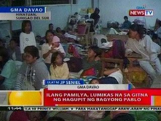BT: Ilang pamilya sa Surigao, lumikas na sa gitna ng hagupit ng Bagyong Pablo