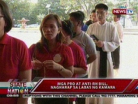 SONA: Mga pro at anti-RH Bill, nagharap sa labas ng Kamara