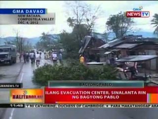 BT: Ilang evacuation center, sinalanta rin ng bagyong Pablo