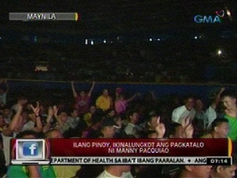 24 Oras: Ilang Pinoy, ikinalungkot ang pagkatalo ni Manny Pacquiao