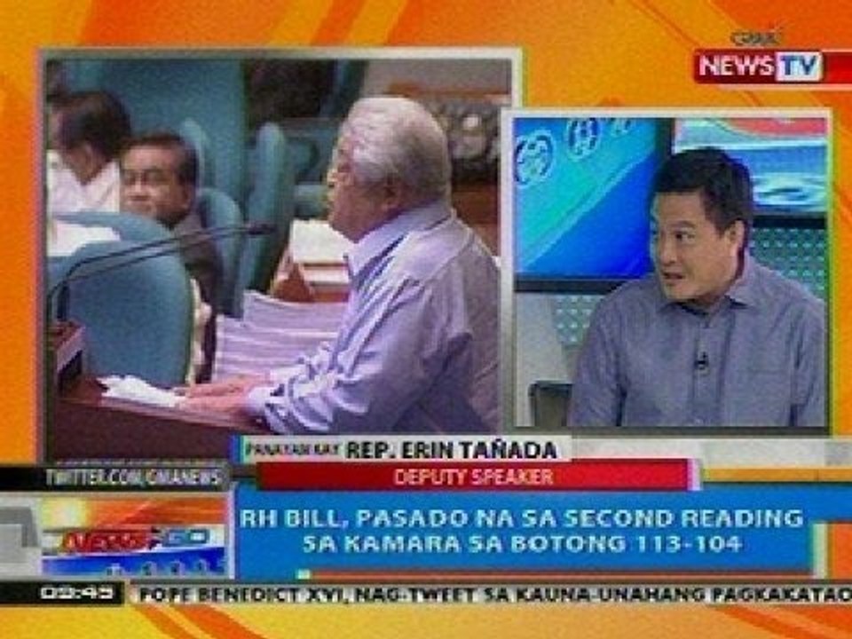 NTG: Panayam kina Rep. Erin Tañada at Rep. Edcel Lagman kaugnay sa RH Bill (Dec. 13, 2012)
