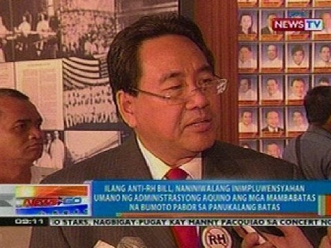 NTG: Ilang Anti-RH Bill, naniniwalang inimpluwensyahan ng Aquino Admin ang mga mambabatas