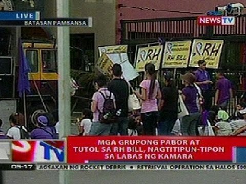 NTL: Mga grupong pabor at tutol sa RH Bill, nagtitipun-tipon sa labas ng kamara