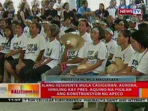 BT: Ilang residente mula Casiguran, Aurora, hiniling kay PNoy na pigilan ang konstrucksyon ng APECO