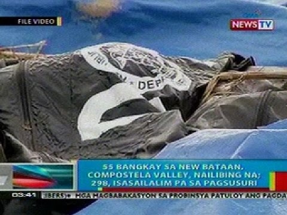 BP: 55 bangkay sa New Bataan, ComVal, nailibing na