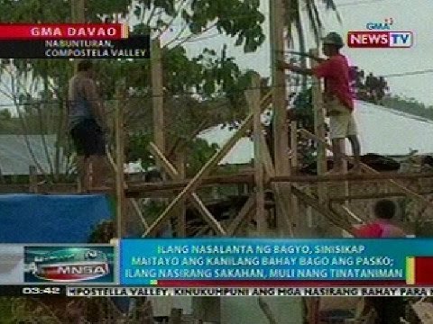 BP: Mga nasalanta ng bagyo sa ComVal, sinisikap maitayo ang bahay bago ang Pasko
