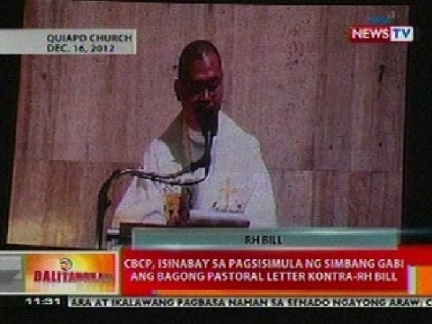 BT: CBCP, isinabay sa pagsisimula ng simbang gabi ang bagong pastoral letter vs RH Bill