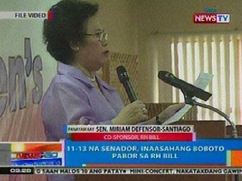NTG: Panayam kay Sen. Santiago kaugnay sa inaasahang botohan ng RH Bill mamaya