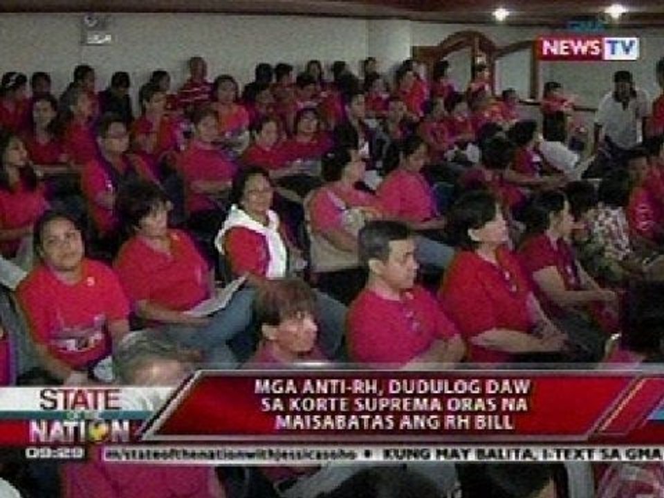 SONA: Mga Anti-RH, dudulog daw sa SC oras na maisabatas ang RH Bill