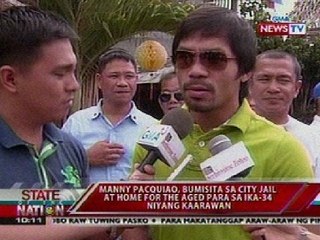 SONA: Manny Pacquiao, bumisita sa city jail at home for the aged para sa ika-34 niyang kaarawan