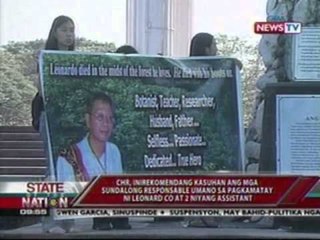 CHR, inirekomendang kasuhan ang mgasundalong responsable sa pagkamatay ni Leonard Co at 2 assistant
