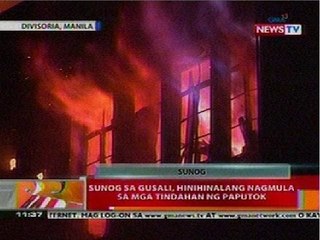 BT: Sunog sa gusali sa Divisoria, hinihinalang nagmula sa mga tindahan ng paputok