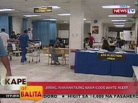 KB: JRRMC, nananatiling naka-code white alert