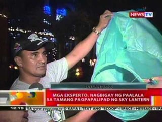 BT: Mga eksperto, nagbigay ng paalala sa tamang pagpapalipad ng sky lantern