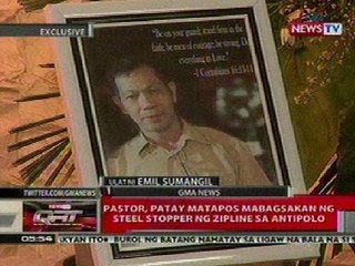 QRT: Pastor, patay nang mabagsakan ng steel stopper ng zipline sa Antipolo