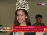 BT: Miss Tourism Int'l 2012 Rizzini Alexis Gomez, balik-Pilipinas na