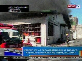 NTG: Warehouse at pagawaan ng ink at tobacco, nasunog sa Taguig; pagawaan ng tissue, nadamay