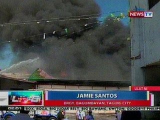 NTL: Sunog sa pagawaan sa Taguig, hindi pa naaapula