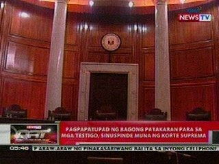 QRT: Pagpapatupad ng bagong patakaran para sa mga testigo, sinuspinde muna ng SC
