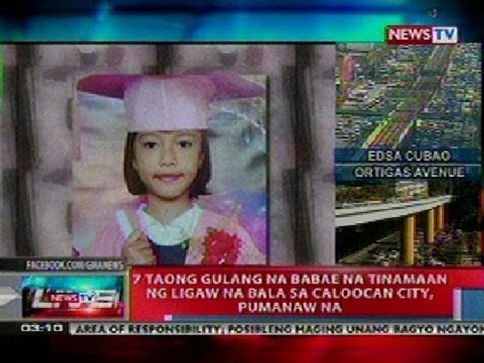 NTL: 7 taong gulang na babae na tinamaan ng ligaw na bala sa Caloocan, pumanaw na