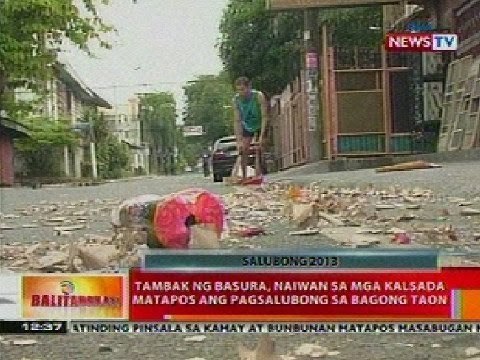 BT: Tambak ng basura, naiwan sa mga kalsada matapos ang pagsalubong sa bagong taon