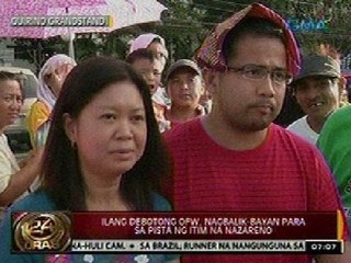 24Oras: Ilang debotong OFW, nagbalik-bayan para sa Pista ng Itim na Nazareno