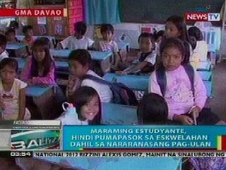 BP: Maraming estudyante sa Davao City, 'di pumasok dahil sa pag-ulan