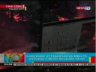 BP: Bata, patay matapos ma-trap sa nasunog na bahay sa Cebu