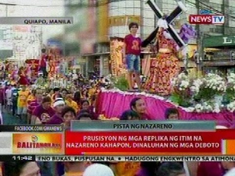 BT: Prusisyon ng mga replika ng Itim na Nazareno kahapon, dinaluhan ng mga deboto