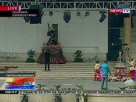NTG: Stage kung saan isasagawa ang misa sa Quirino Grandstand, inaayos pa