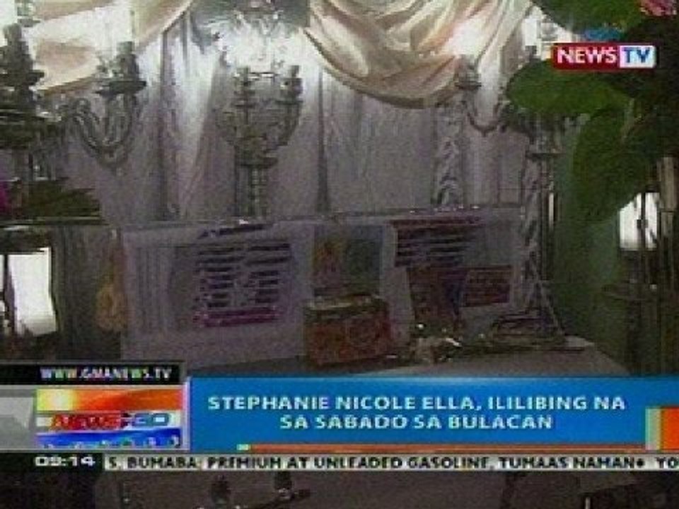 NTG: Stepahnie Nicole Ella, ililibing na sa Sabado sa Bulacan