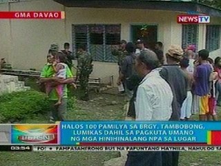 BP: Halos 100 pamilya, lumikas dahil sa pagkuta umano ng NPA sa lugar