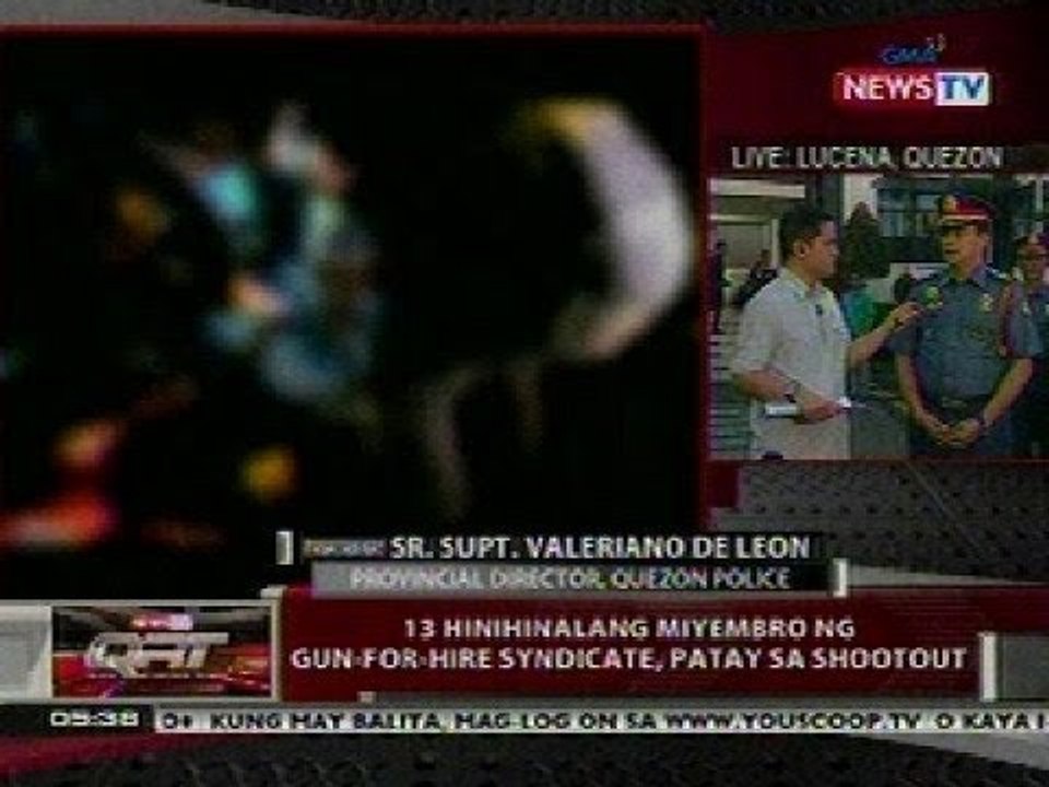QRT: 13 hinihinalang miyembro ng gun-for-hire syndicate, patay sa shootout sa Quezon