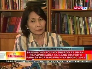 BT: PNoy, pasado at umani ng papuri mula sa ilang eksperto para sa mga nagawa niya noong 2012