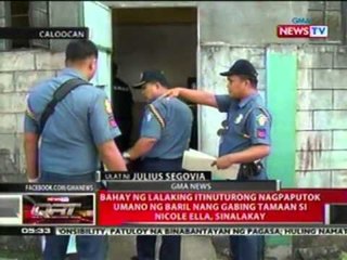 Bahay ng lalaking itinurong nagpaputok umano ng baril nang gabing tamaan si Nicole Ella, sinalakay